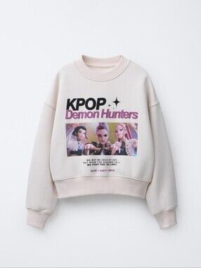 Zara KPOP Demon Hunters Netfix Print Sweatshirt  NWT   Size 8=9